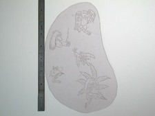 vtg 1960s 1970s Tattoo acetate stencil Flash Weed Zig Zag LG