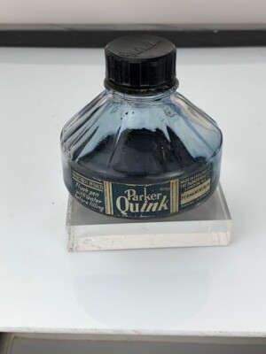 Parker Quink Ink Bottle, 73 x 71 mm, Made in London, 4 oz (e359)