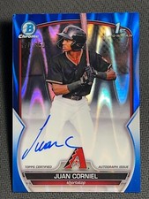 2023 Bowman Chrome 1st BLUE REFRACTOR PROSPECT ROOKIE AUTO Juan Corniel /150