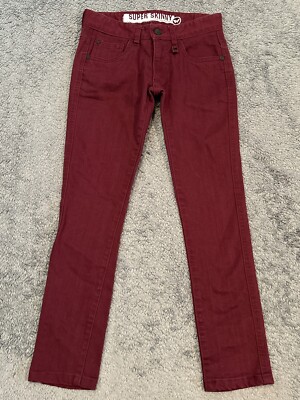 Shaun White Jeans Boys 8 Maroon Youth Super Skinny Snowboard Skater