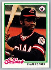 1978 Topps #459 Charlie Spikes Cleveland Indians Baseball Vintage Stock