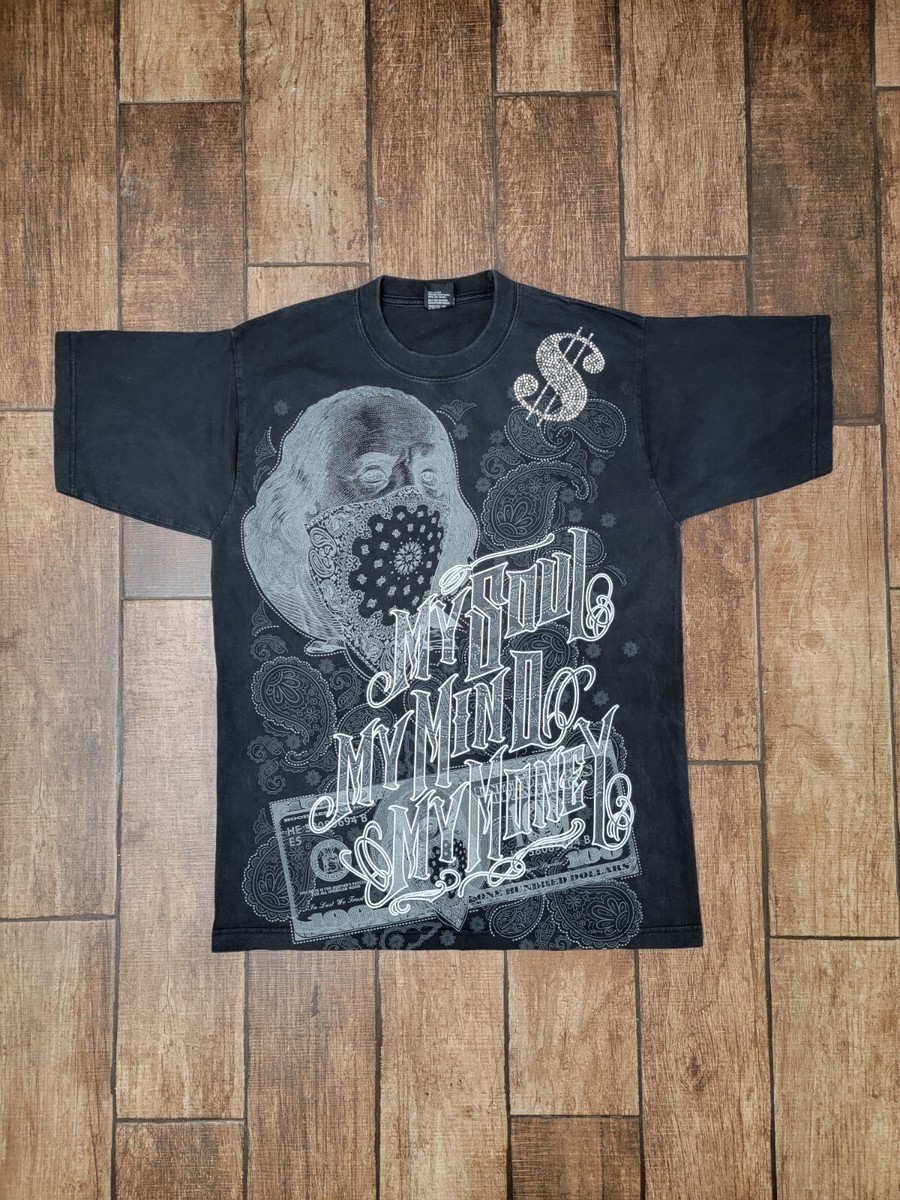 Vintage Y2K Benjamin Franklin Money Skater Hip Hop Gangster