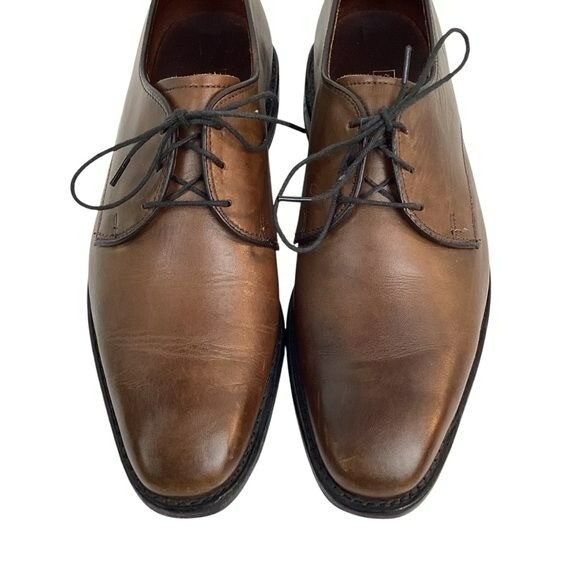 Allen Edmonds Kenilworth Brown Plain Toe Leather Derby Mens  display picture 1