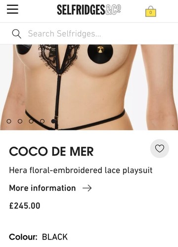 COCO DE MER HERA black play suit NEW £295 Harrods - Picture 4 of 13