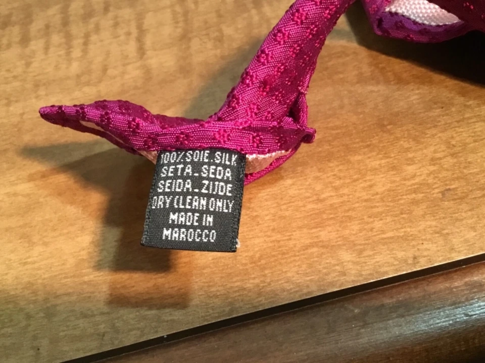 Thomas Corbata Rosa 100% Seda Foto 4 de 4