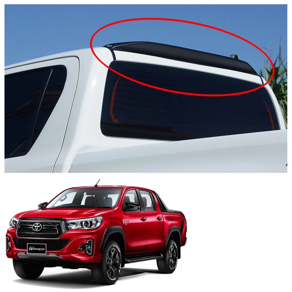 Racing Rear Gap Spoiler Trim Matte Black For Toyota Hilux Revo Rocco 2017 2018 - image 2 of 4