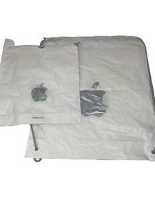 Retro Apple Store Plastic Drawstring Shopping Bags Large & Medium Size