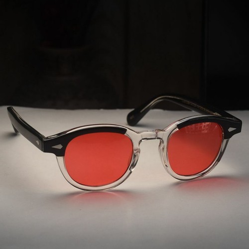 Lunettes de soleil rouges homme fait main femmes acétate cristal noir johnny depp lunettes rouges - Photo 3/8
