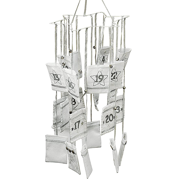 Adventskalender Zum BefüLlen 'Mobile' Stern Weiß Silber 24 SäCkchen Weihnachten-image