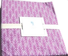 3pc Twin Sheet Set Pottery Barn Kids Feather Plumes Raspberry Purple geometric