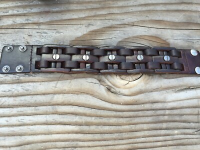 Bracelet punk Force Pics Studded tip 2 Rows Black leather