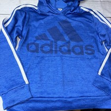 Adidas Youth Medium 10/12 Blue Hoodie Hooded Sweatshirt Boys
