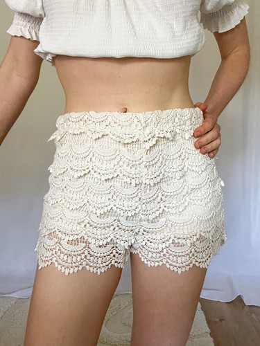 Zara High Waisted Lace Tap Shorts with Tonal Matching Inner Lining Sz S |  eBay