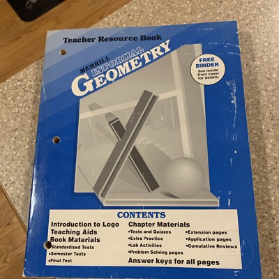 Vintage Teacher Resource Book - Merrill Informal Geometry 1988