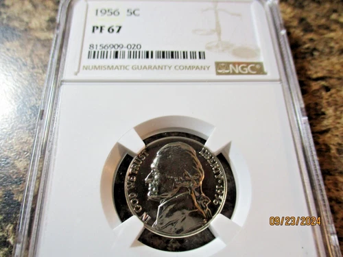 1956 JEFFERSON NICKEL PROOF NGC PF 67    020