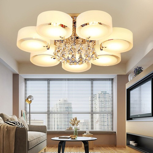 Kristall LED Deckenleuchte Wohnzimmer Kronleuchter Deckenlampe Fernbedienung DHL