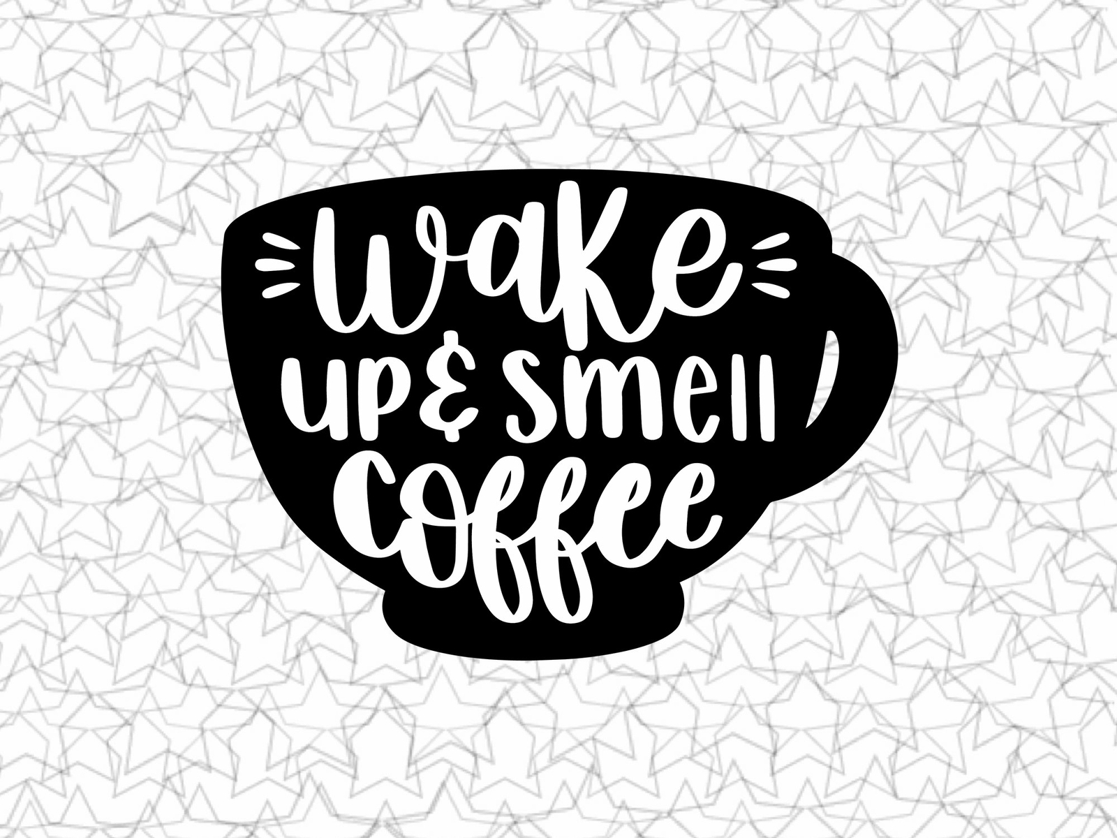 Wake Up and Smell Coffee Wall Decal for Cafe Bar Vinyl Sticker-image