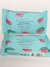 2 Sephora Watermelon Hydrating Cleansing Wipes 10ct.