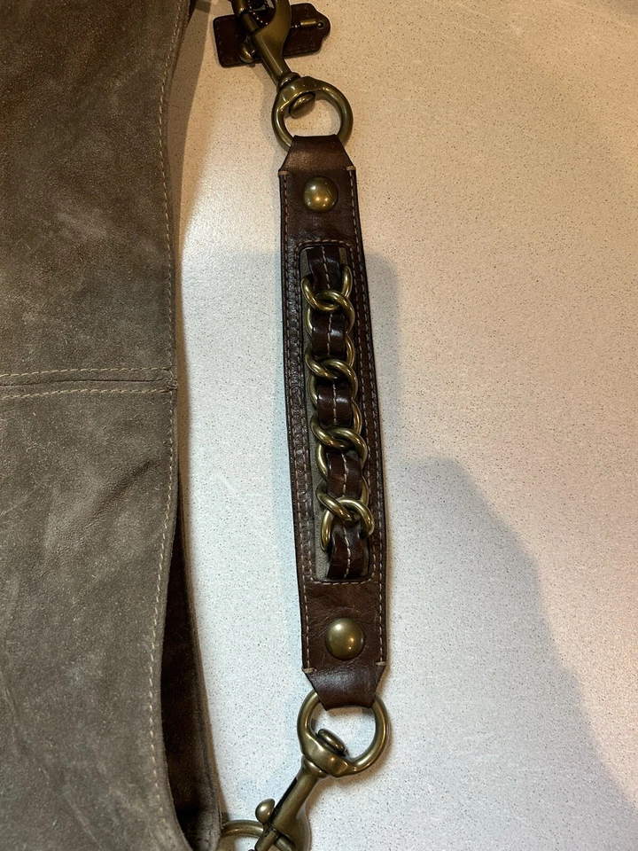 Cartera Hobo Coach XL Editorial Finest Cuero Gamuza Pedernal Zoe Foto 4 de 4