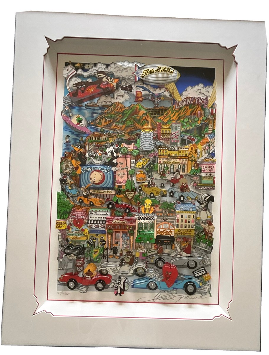 Charles Fazzino, LOONEYWOOD DX, 3D ART Framed Signed And Numbered