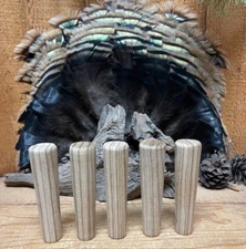 5-  Zebrawood Turkey Call Striker Tops  Drilled for 5/16" Dowels