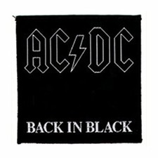 AC/DC Back In Black - Woven Sew On Patch 4" x 3.75"