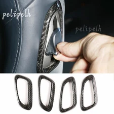 For Porsche 718 2016-2023 Dry Carbon Fiber Seat Button Handle Cover Trim 4PCS