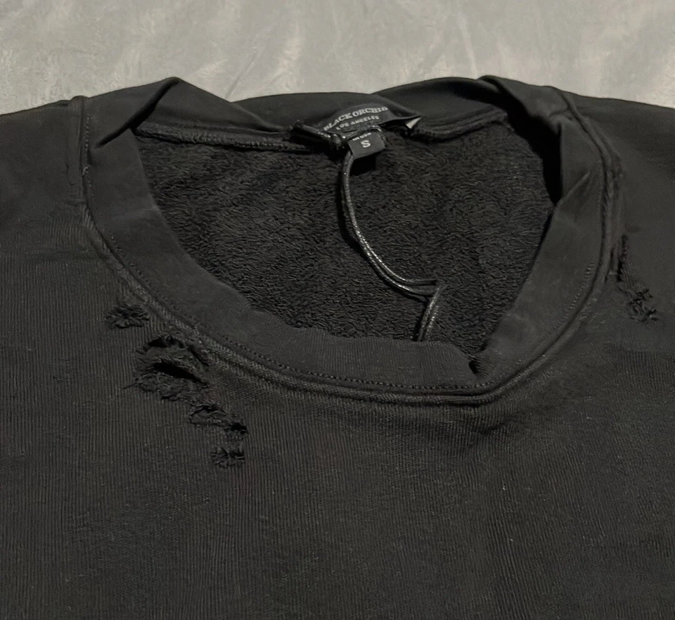 ✨Sudadera Negra Orquídea✨ Nueva con Etiquetas Envejecida Manga Corta Talla Pequeña Foto 3 de 4