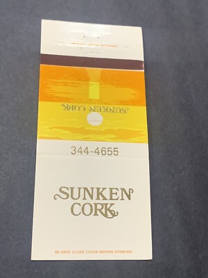 Vintage Pennsylvania Matchbook:  Sunken Cork  Mt Lebanon, PA