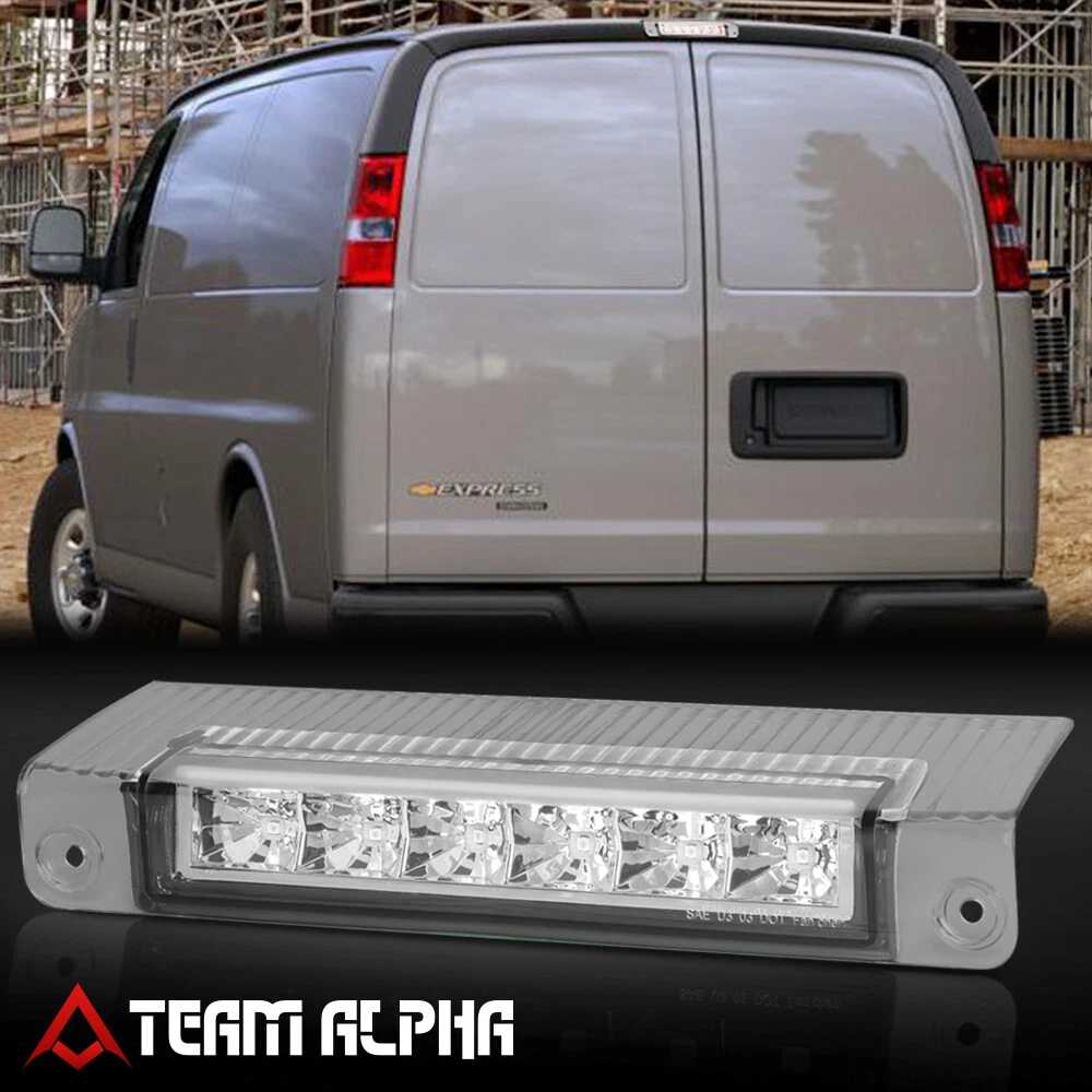 Fits 2003 2017 Chevy Express Savana Chrome Clear LED Third 3rd