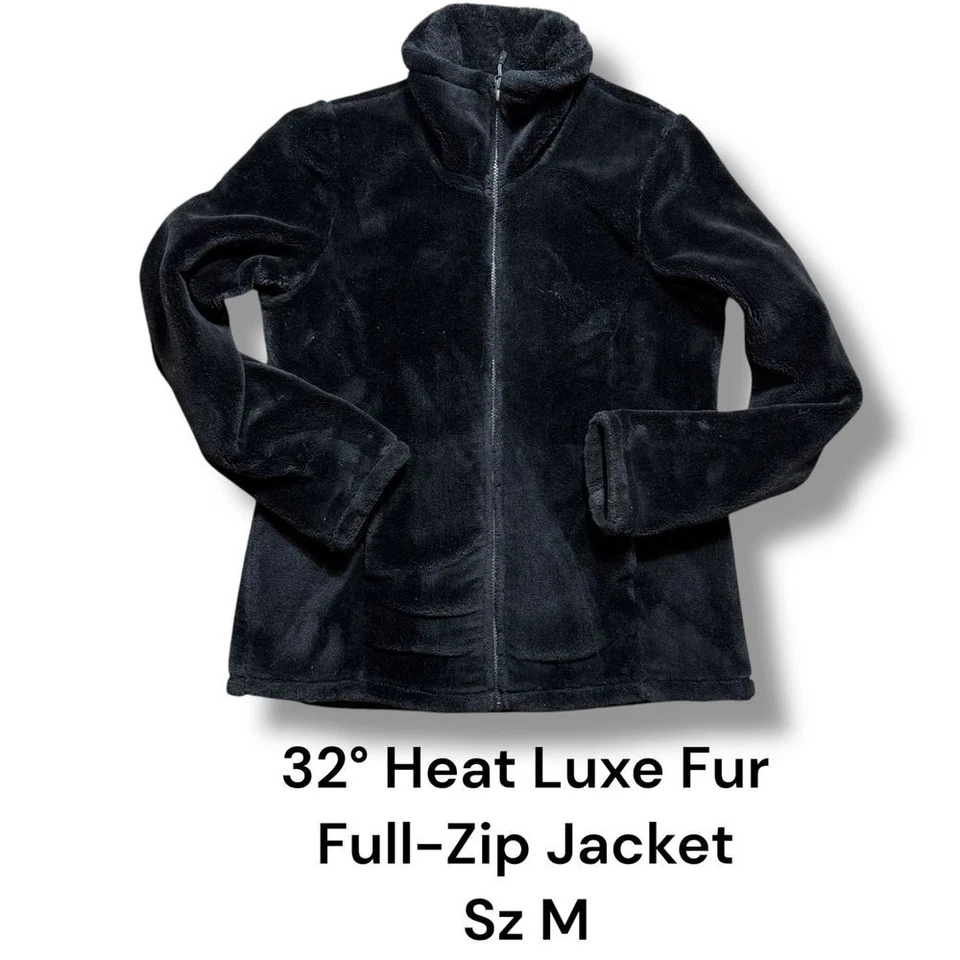 32 Degrees Heat Luxe Imitación Piel Cremallera Completa Chaqueta Acogedora Felpa Polar Talla M