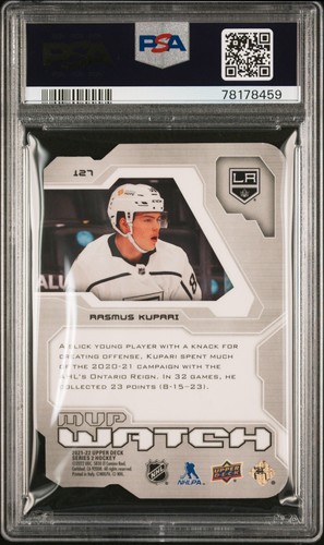 2021 UD MVP Rasmus Kupari PSA 10 GEM MT MINT Colors & Contours #127 RC **/250** - Picture 2 of 2