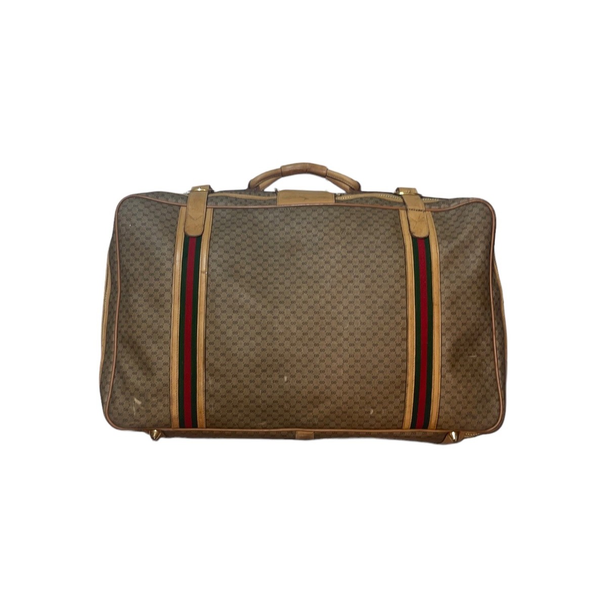 1980s Vintage Gucci Duffel Bag GG Monogram Soft Shell Suitcase