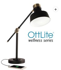OttLite Wellness Series Wireless Charging LED Adjustable Executive Desk Lamp