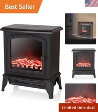 Stylish Multi-Sided 2000W Electric Stove with Flame Effect & Security Features