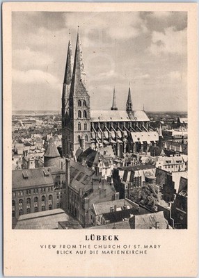 Lübeck Vintage AK Kirche Stadtbild Marienkirche Deutschland