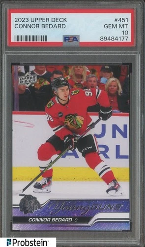 2023-24 Upper Deck Hockey Young Guns #451 Connor Bedard RC Rookie PSA 10
