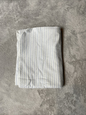 Carter's Baby Receiving Blanket Blue Dotted Line Stripes White Flannel Lovey
