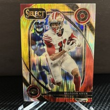 2024 Panini Select - Club Level Brandon Aiyuk #210 Red & Yellow Shock Prizm
