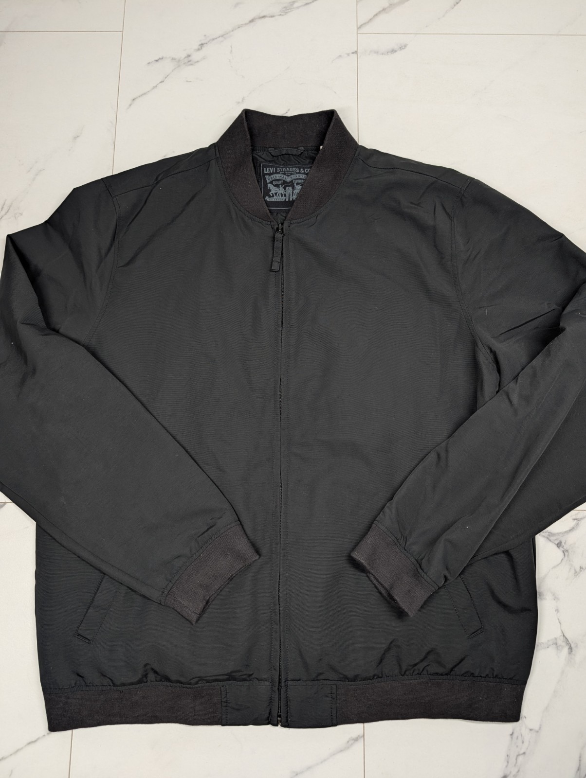 Levi's Mens Bomber Jacket XL Black Full Zip Lightweight Casual Coat Levi Strauss
