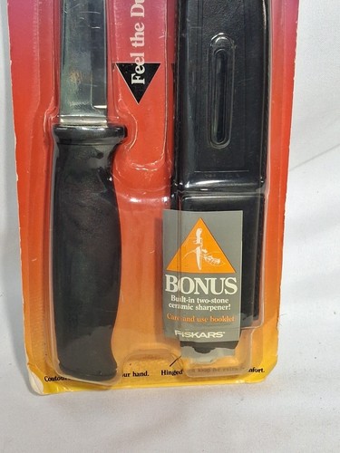 Vintage Fiskars Graphite Filet Knife And Sharpening Sheath 6-in Graphite USA - Picture 2 of 6