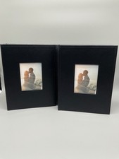 Photo Lot of 2 Black Slip In Photo Albums Ring Binder Fabric Cover