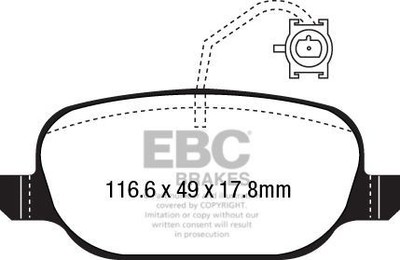 DP22236 Ebc Greenstuff Rear Brake Pad Set Fits Alfa 4C