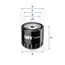 Ölfilter UFI 23.425.00 Anschraubfilter für VW LUPO CADDY POLO 6N1 6N2 6E1 6X1 3