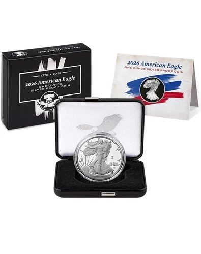 1776-2026 W Proof American Silver Eagle 1 oz Silver $1 ASE  - 250th Anniversary