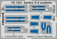 MW22 Eduard FE1551 Spitfire TR.9 Seatbelts Steel 1/48 Zoom Set For Airfix