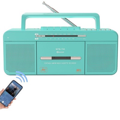 Retro Kassettenspieler USB Bluetooth AM FM Radio Tragbar Kopfhörer Lautsprecher