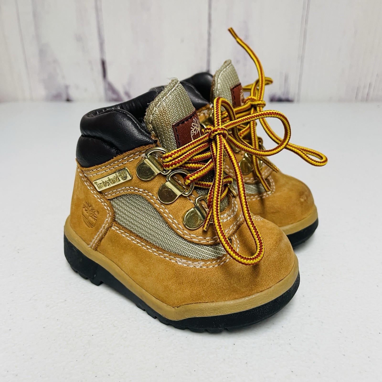 Timberland Toddler Boys Girls Size 4M Field Boot Wheat Nubuck Waterproof 15845