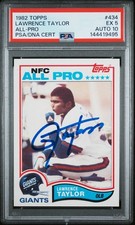 Lawrence Taylor 1982 Topps All-Pro RC Rookie Card #434 PSA 5 Auto 10 144419495. rookie card picture