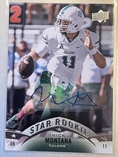 Nick Montana 2015 Upper Deck Star Rookie Autograph Tulane Green Wave Auto RC